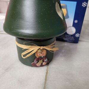 Amy's Loft 5" Stoneware Snowman Winter Candle Lamp w/ Yankee Candle
